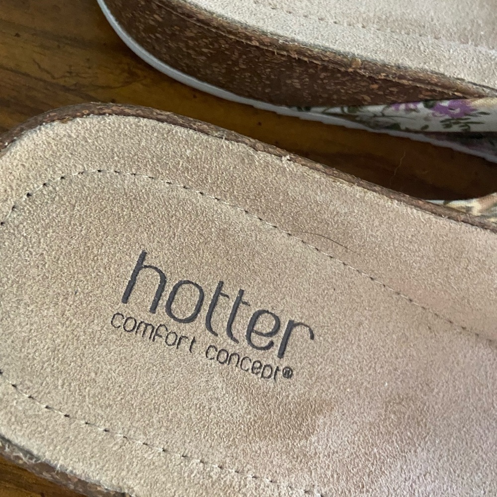 HOTTER Comfort Concept Women’s Floral Leather Gypsy Sandals Sz 9 UK 7 England - Picture 4 of 9